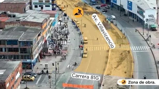 Aprueban nuevos cierres viales para el armado de la viga lanzadora de la Línea 1 del Metro de Bogotá en la Avenida Villavicencio