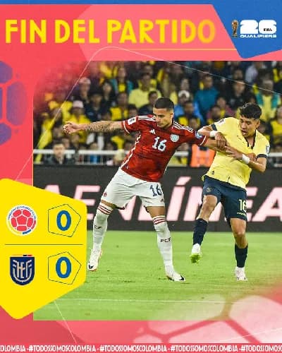 Colombia empató con Ecuador por la cuarta fecha de las Eliminatorias al Mundial 2026