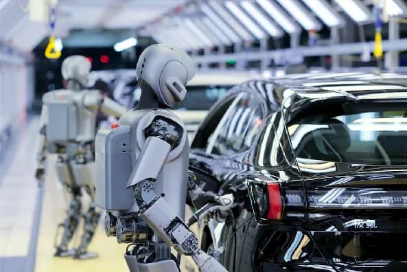 Zeekr tiene en China la primera fábrica de autos operada por robots humanoides (bajo inteligencia de enjambre)