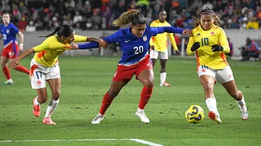 Estados Unidos le ganó dos a cero a Colombia  en el debut de la SheBelieves Cup