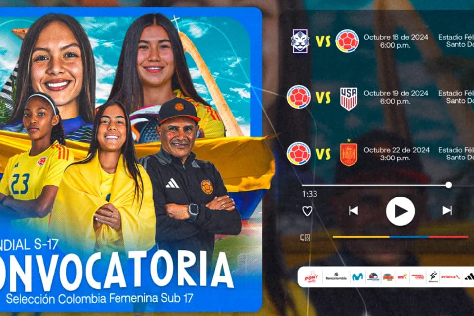 Listas las 21 jugadoras de la Selección Colombia Sub-17 que disputará la Copa del Mundo en República Dominicana