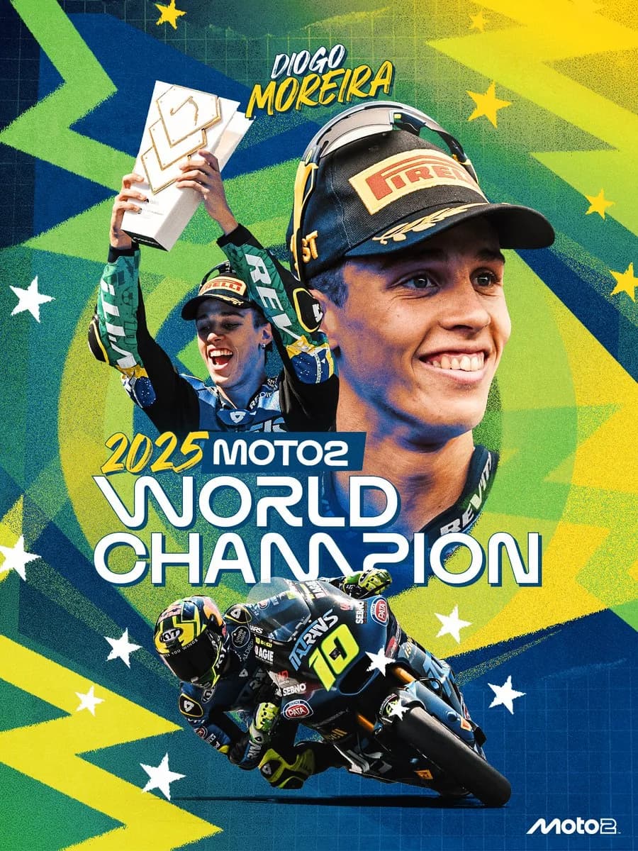 Diogo Moreira campeón de Moto2 2025: el colombiano David Alonso terminó en el top diez