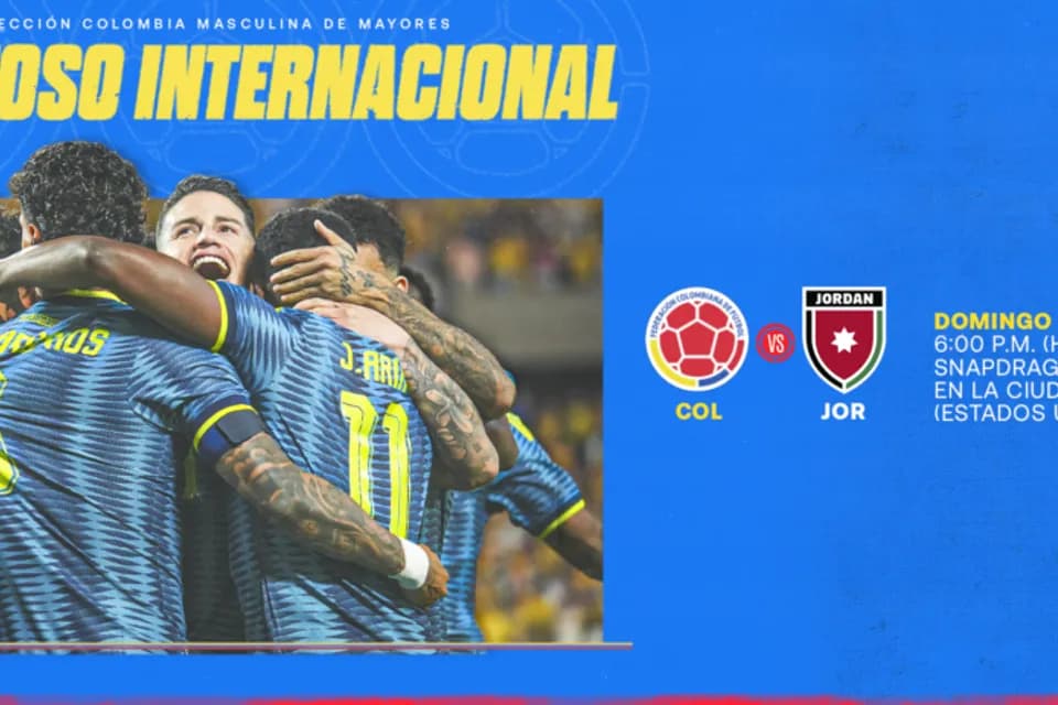 Colombia enfrentará a Jordania en partido previo al inicio del Mundial 2026