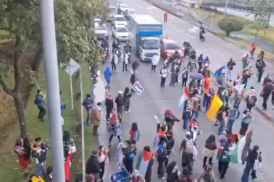 Manifestación por Palestina recorre varios sectores de Bogotá