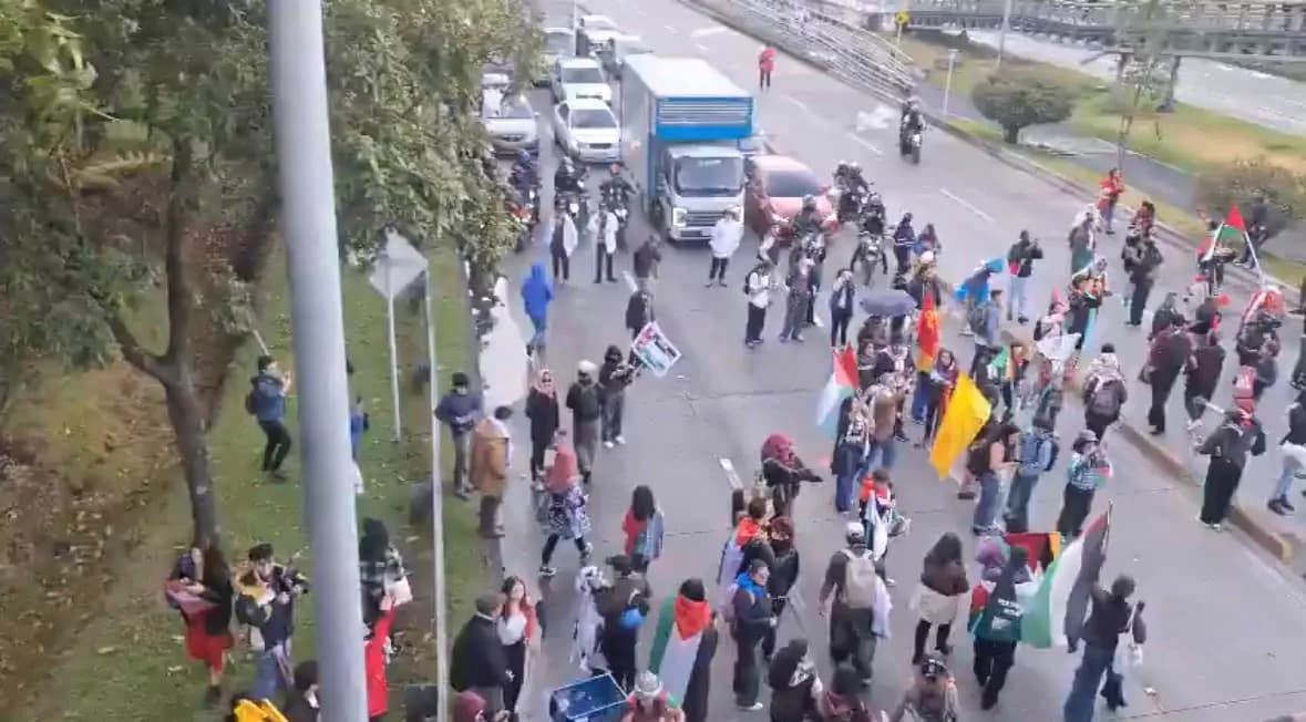 Manifestación por Palestina recorre varios sectores de Bogotá