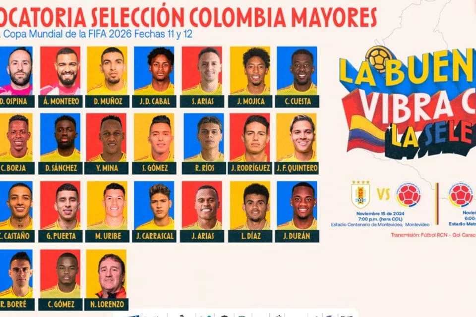 Gustavo Puerta, Sebastián Gómez y Carlos Gómez, las novedades de Colombia para enfrentar a Uruguay y Ecuador