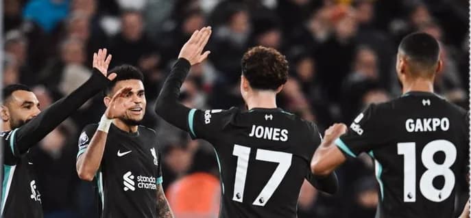 Gol de Luis Díaz en la goleada del Liverpool sobre el West Ham